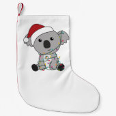 コアラクリスマス雪の冬の動物コアラスアダルトC スモールクリスマスストッキング (正面)
