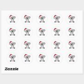 コアラクリスマス雪の冬の動物コアラ ラウンドシール (シート)