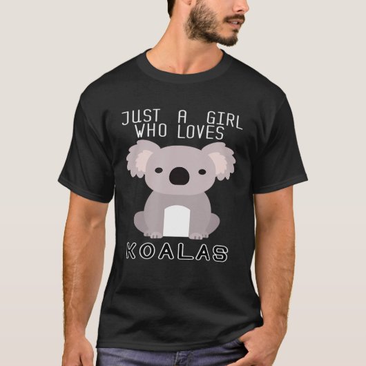 コアラスが大好きな女の子が可愛いA Tシャツ (正面)