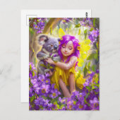 コアラスとランを持つ熱帯性妖精 ポストカード (正面/裏面)