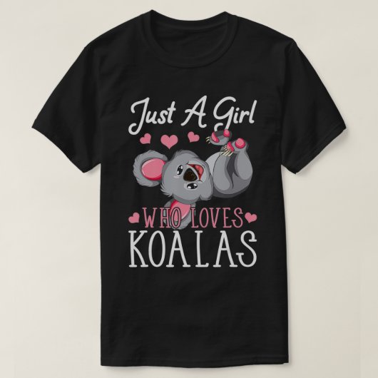 コアラスを愛する女の子 Tシャツ (デザイン正面)