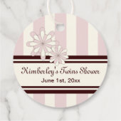 コアラツインガールベビーシャワー/誕生日ありがとう フェイバータグ (裏面)