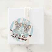 コアラツインボーイ赤ちゃんシャワー/誕生日ありがとう フェイバータグ (インサイチュ)