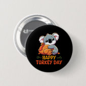 コアラハギングトルコ幸せな感謝祭トルコの日 缶バッジ (正面&裏面)