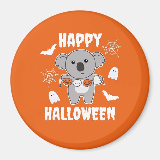 コアラハッピーハローウィンカボチャこうもり衣装 マグネット (正面)