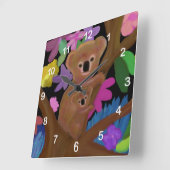 コアラハビタットクロック スクエア壁時計 (傾斜)