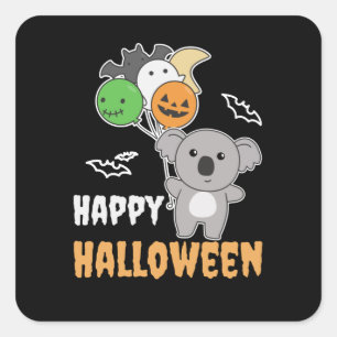 コアラハロウィンバルーン子供へかわいいコアラ スクエアシール