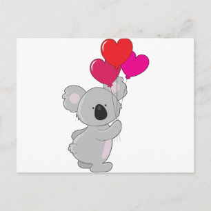 コアラハートバルーン ポストカード