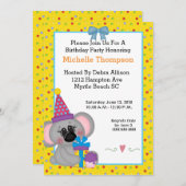 コアラバースデーパーティ招待状 招待状 (正面/裏面)