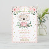 コアラパーソナライズされたバプティスアンドファースト誕生日 招待状 (スタンド正面)