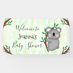 コアラパーソナライズされたベアベイビーシャワー 横断幕