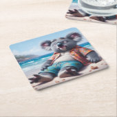 コアラビーチ スクエアペーパーコースター (アングル)