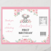 コアラピンクフローラガール誕生日チップバッグラッパー チラシ (正面)