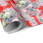 コアラファミリーレッドクリスマス ラッピングペーパー (ロールコーナー)