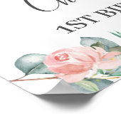 コアラフローラグリーンリーベビーシャワー誕生日ウェルカム ポスター (角)