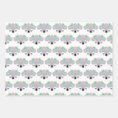 コアラフローラパステルラッピング紙シートセット ラッピングペーパーシート (正面)