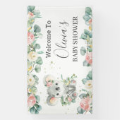 コアラフローラユーカリプスグリーンリーウェルカムバックドロップ 横断幕 (縦)