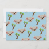 コアラブルーパーティー誕生日かわいい写真 招待状 (裏面)