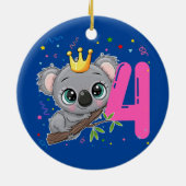 コアラプリンセス4歳バースデーガール4歳 セラミックオーナメント (裏面)