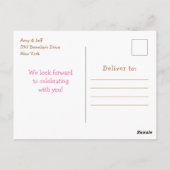 コアラベアのピクニック ピンクのギンガム バースデー ポストカード (裏面)