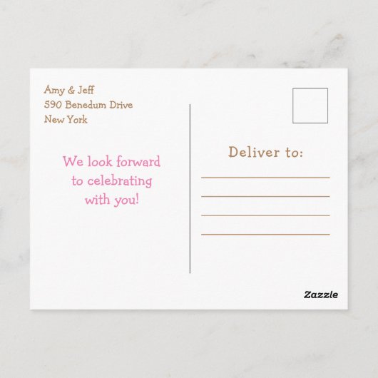 コアラベアのピクニック ピンクのギンガム 誕生日 ポストカード (裏面)