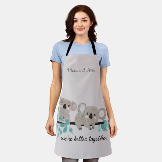 コアラベアウォーターカラーエプロン エプロン (着用した状態)