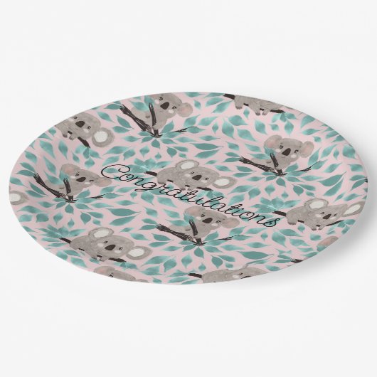 コアラベアウォーターカラー紙プレート ペーパープレート (アングル)