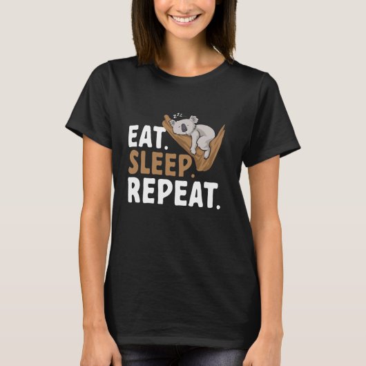 コアラベアオーストラリア食べスリープリピートKoala Tシャツ (正面)