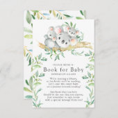 コアラベアツインズベビーシャワーベビー用ブック エンクロージャーカード (正面/裏面)