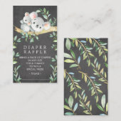 コアラベアベイビーシャワーおむつラッフルチケット エンクロージャーカード (正面/裏面)