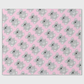 コアラベアベビーバビーブシャワーガール ラッピングペーパー (フラット)
