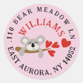 コアラベアヴァレンティーンズデイハート差出人住所 ラウンドシール (正面)