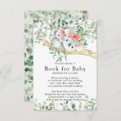 コアラベアーガールズベビーシャワーブックベビーカード エンクロージャーカード (正面/裏面)