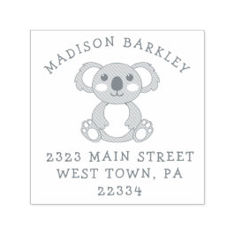 コアラベアーキッズカワイイ差出人住所スタンプ セルフインキングスタンプ