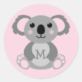 コアラベアーキッドのかわいい名前封筒用シール ラウンドシール (正面)