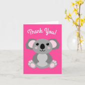 コアラベアーキュート子供の誕生日パーティーありがとう カード (黄色い花)