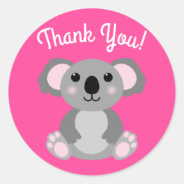 コアラベアーキュート子供の誕生日パーティーありがとう ラウンドシール
