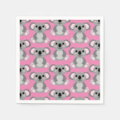 コアラベアーキュート子供の誕生日パーティー スタンダードカクテルナプキン (正面)