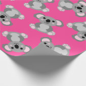 コアラベアーキュート子供の誕生日パーティー ラッピングペーパー (角)