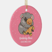 コアラベアークリスマスアニマル雪の冬の休日 セラミックオーナメント (右)