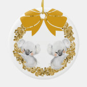 コアラベアークリスマスオーナメント&フェイク金ゴールドリース セラミックオーナメント (裏面)