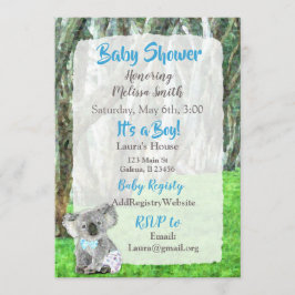 コアラベアーズイッツアボーイベビーシャワー招待状 招待状