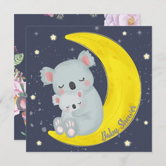 コアラベアーズベビーズベビーシャワー招待状 招待状 (正面/裏面)