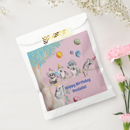 コアラベアーズ誕生日パーティー動物ガールズピンク フェイバーバッグ (封をした状態)