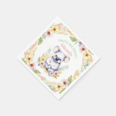 コアラベアーテーマガールズハッピーバースデー スタンダードカクテルナプキン (角)