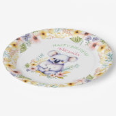 コアラベアーテーマガールズハッピーバースデー ペーパープレート (アングル)