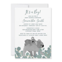 コアラベアーベビーシャワー招待状