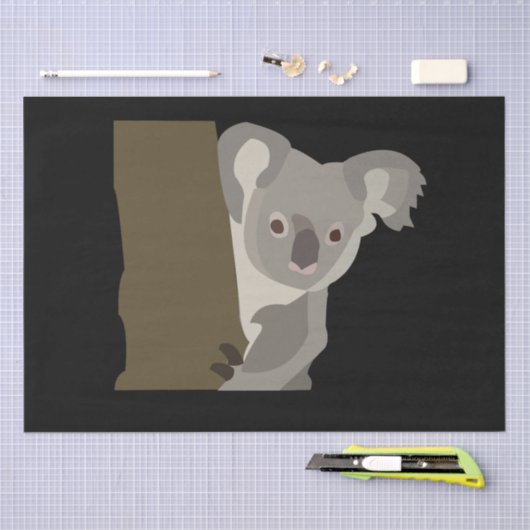 コアラベアーベビーシャワー誕生日 薄葉紙 (クラフト)