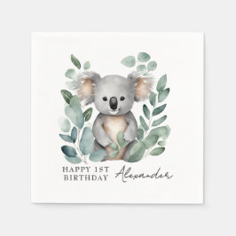 コアラベアーボーイズ1歳の誕生日パーティー スタンダードカクテルナプキン