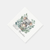 コアラベアーボーイズ1歳の誕生日パーティー スタンダードカクテルナプキン (角)